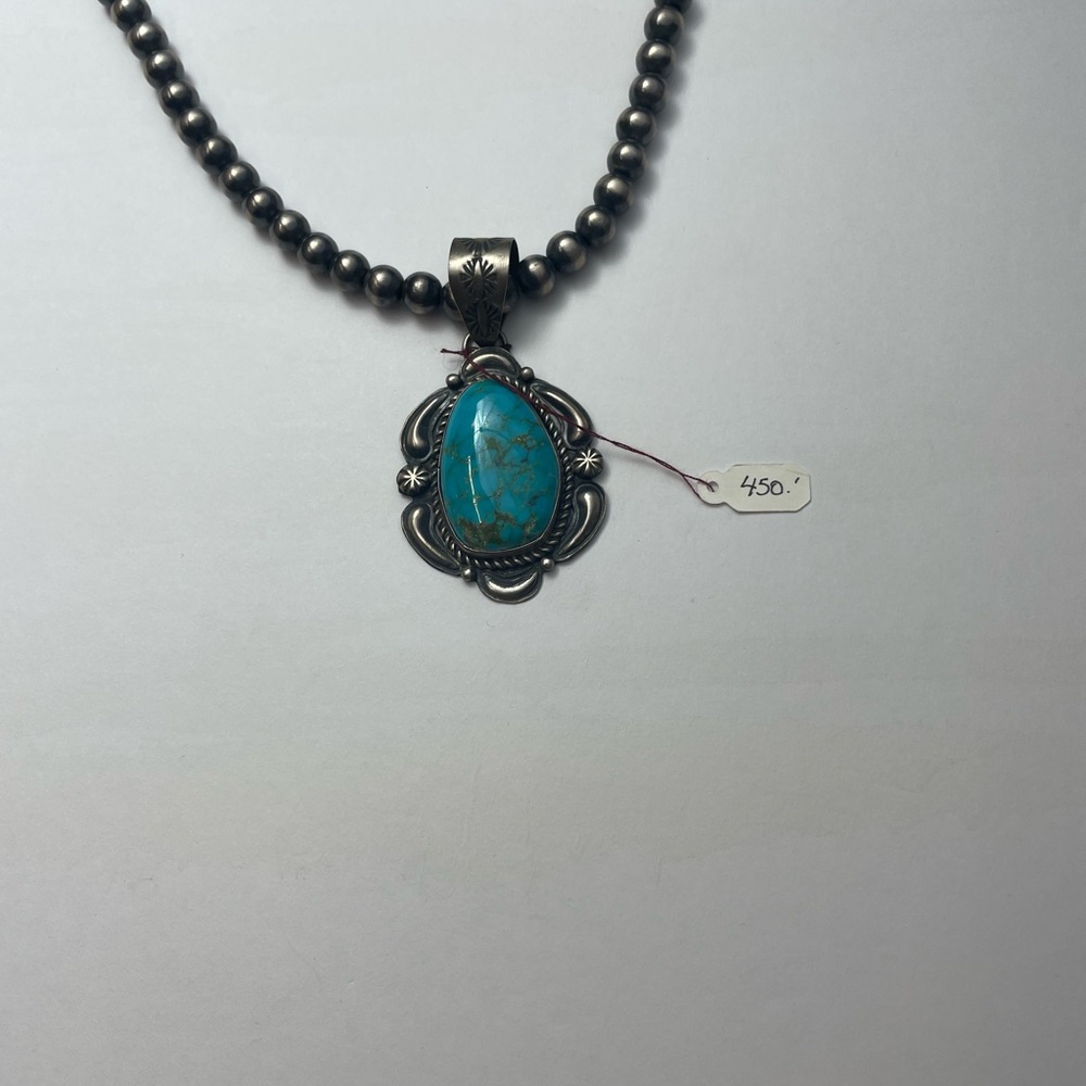 Turquoise sterling silver necklace